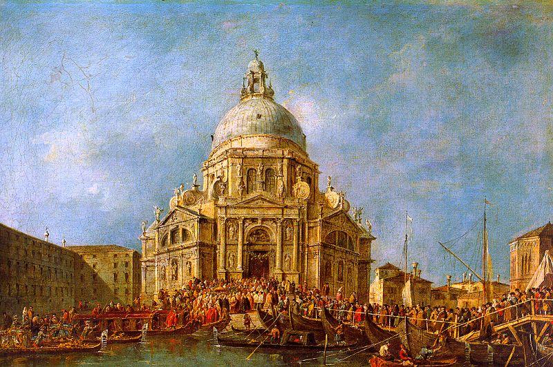 Francesco Guardi The Doge of Venice goes to the Salute on 21 November to Commemorate the end of the Plague of 1630 oil painting picture